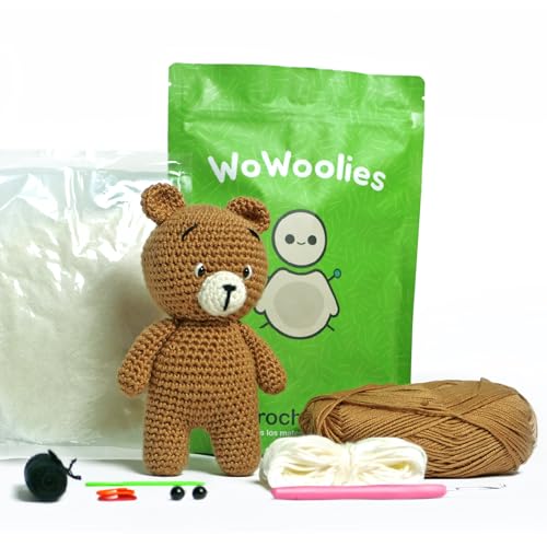 WoWoolies Amigurumi Oscar-Set | Häkel- und Häkelset mit Schritt-für-Schritt-Anleitung | Plüschtier Bär | komplettes Set | Häkelnadel, Sicherheitsaugen, farbiges Garn WoWoolies Amigurumi Oscar-Set | Häkel- und Häkelset mit Schritt-für-Schritt-Anleitung | Plüschtier Bär | komplettes Set | Häkelnadel, Sicherheitsaugen, farbiges Garn von WoWoolies