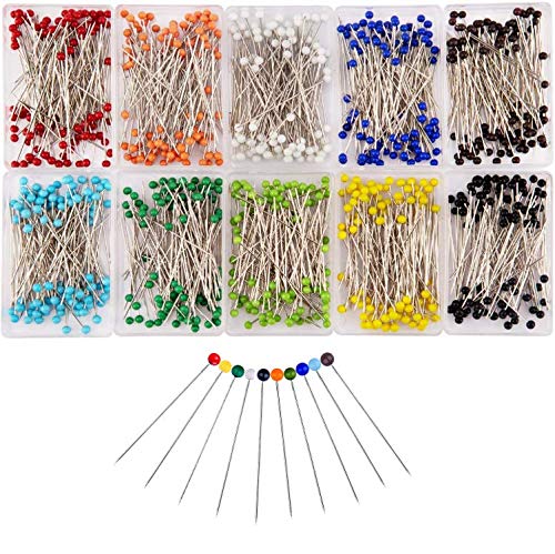 Glaskopfnadeln, 1000 Stück Stecknadeln mit Kopf, Buntkopf Stecknadeln, Multicolor Perlen Nadeln, Edelstahl Stecknadeln Glaskopfstecknadeln für Basteln Nähen Säumen Craft,Jewelry Komponenten Dekoration Glaskopfnadeln, 1000 Stück Stecknadeln mit Kopf, Buntkopf Stecknadeln, Multicolor Perlen Nadeln, Edelstahl Stecknadeln Glaskopfstecknadeln für Basteln Nähen Säumen Craft,Jewelry Komponenten Dekoration von WoYu