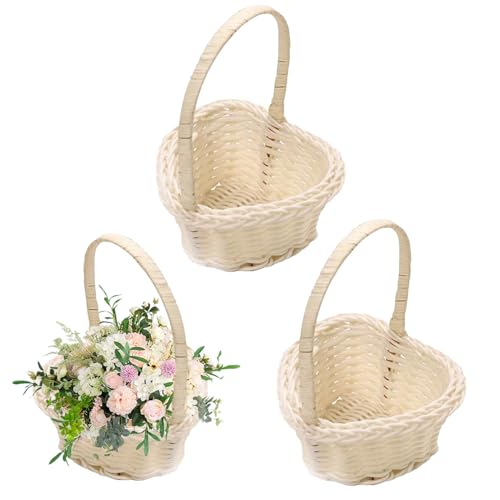 Blumenkorb Hochzeit 3 Stück, Weidenkorb Klein, Mini Geflochtener Blumenkorb, Klein Weidenkorb Rattankorb Streukörbchen Gewebte Körbe, Für Hochzeit Party Dekoration Blumenkorb Hochzeit 3 Stück, Weidenkorb Klein, Mini Geflochtener Blumenkorb, Klein Weidenkorb Rattankorb Streukörbchen Gewebte Körbe, Für Hochzeit Party Dekoration von Woalopted