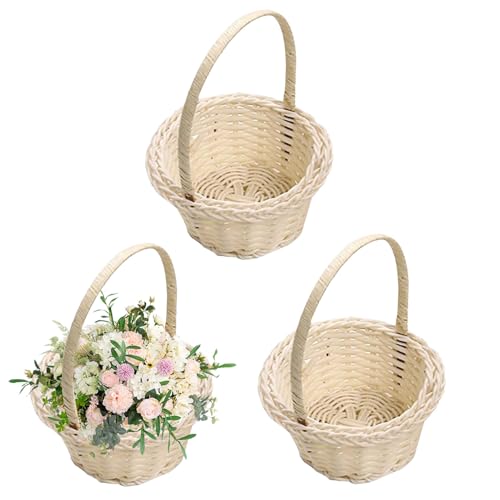 Blumenkorb Hochzeit 3 Stück, Weidenkorb Klein, Mini Geflochtener Blumenkorb, Klein Weidenkorb Rattankorb Streukörbchen Gewebte Körbe, Für Hochzeit Party Dekoration Blumenkorb Hochzeit 3 Stück, Weidenkorb Klein, Mini Geflochtener Blumenkorb, Klein Weidenkorb Rattankorb Streukörbchen Gewebte Körbe, Für Hochzeit Party Dekoration von Woalopted