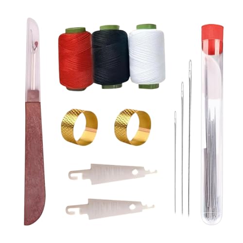Woalopted Handarbeits-Set,Reise Handnähset Für Erwachsene - Komplettes Reparaturzubehör für Leder Stoffe Handarbeiten Basteln Frauen Reisen von Woalopted