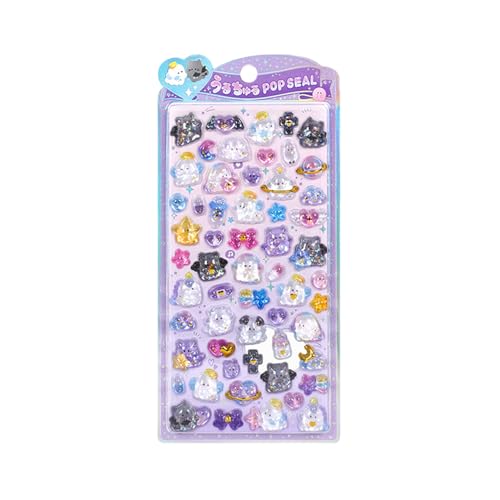 Woalopted Niedliche Wasserflasche Sticker | 3D Glitzer Aufkleber,Harz Kristall Texture Niedliche Deko Für Kinder Erwachsene Kindergarten Lehrer Schüler Basteln von Woalopted
