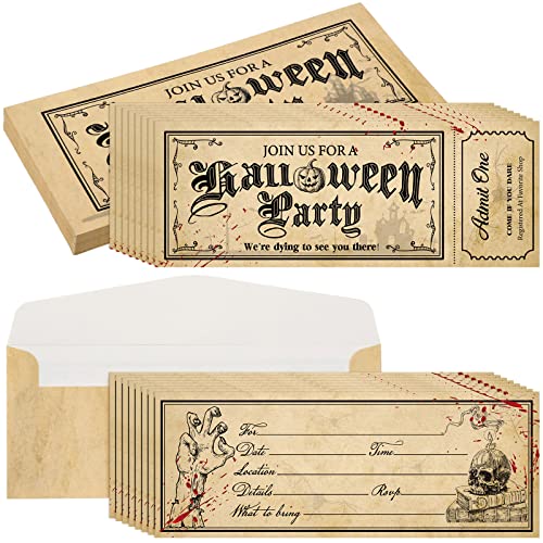 25 Stück gruselige Halloween-Party-Einladungen Halloween-Party-Einladungen mit Umschlägen, Halloween-Geburtstagseinladungen, Karte, gruseliges Thema, leere Einladungen für Kinder, Party, Babyparty 25 Stück gruselige Halloween-Party-Einladungen Halloween-Party-Einladungen mit Umschlägen, Halloween-Geburtstagseinladungen, Karte, gruseliges Thema, leere Einladungen für Kinder, Party, Babyparty von Woanger