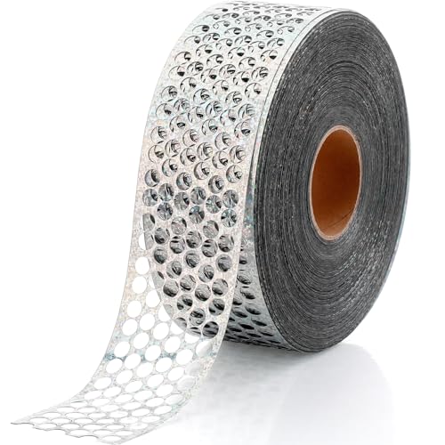 Woanger 45,7 m langes Wabenband für die Heimkehr, Chicago, Wabenband für Geschenkverpackungen, Basteln, Heimkehr, Chrysanthemen, Party-Dekoration (holografisches Silber, 4,8 cm) von Woanger