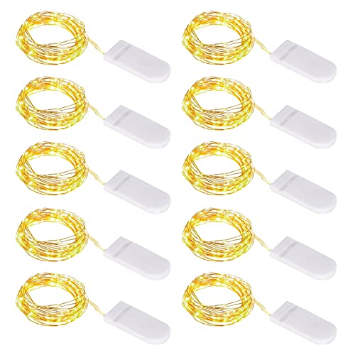 Wodasi 10 Stück LED Drahtlichterkette Batterie, Lichterkette Klein mit Batterie, 1M 10 Micro LEDs Lichterkette LED Lichterkette Batterie Kupfer Drahtlichterkette, für Party Dekor, Warmweiß Wodasi 10 Stück LED Drahtlichterkette Batterie, Lichterkette Klein mit Batterie, 1M 10 Micro LEDs Lichterkette LED Lichterkette Batterie Kupfer Drahtlichterkette, für Party Dekor, Warmweiß von Wodasi