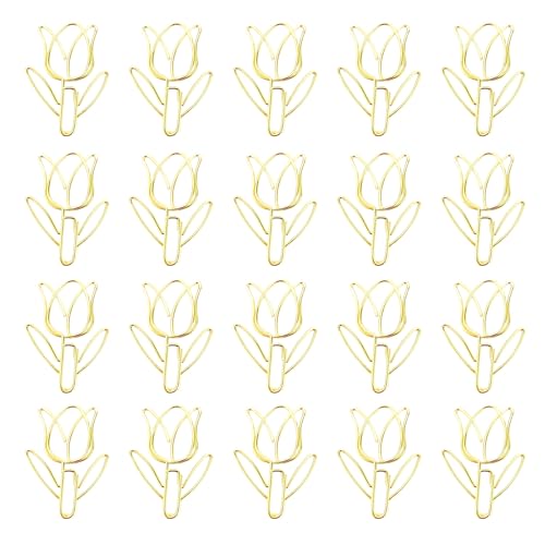 20 Stück Metallplaner-Clips in Tulpenform, Lesezeichen, Büroklammer, dekoratives Papier, Schule, Bürobedarf, Metall, dekorative Tulpenform, kleine Lesezeichen 20 Stück Metallplaner-Clips in Tulpenform, Lesezeichen, Büroklammer, dekoratives Papier, Schule, Bürobedarf, Metall, dekorative Tulpenform, kleine Lesezeichen von Woedpez