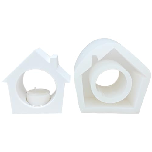 Baumform Halter Form 3D Haus Kerzenständer Silikon Beton Harz Gießformen für Weihnachten Hochzeit von Woedpez