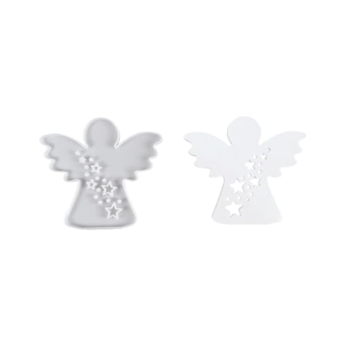 Engelchen mit Herz, Stern, Gießformen, Ornament, handgefertigte Silikon-Pflaster, Formen für Heimdekoration, Gussteile, handgefertigte Gipsformen, Engel mit Herz, Silikon von Woedpez
