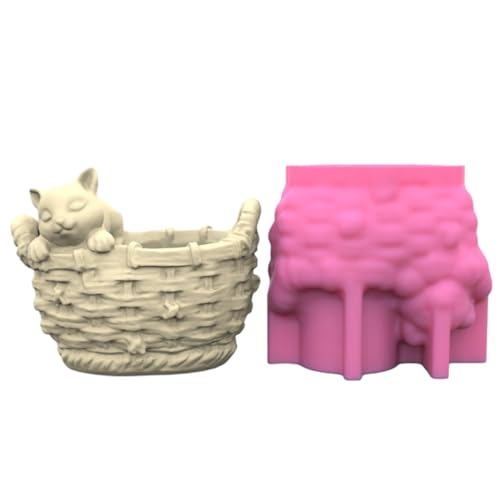 Gewebte Blumenkorb-Form, Sukkulenten-Blumentöpfe, Silikonformen, Blumenvase, Epoxidharz für Enthusiasten von Woedpez