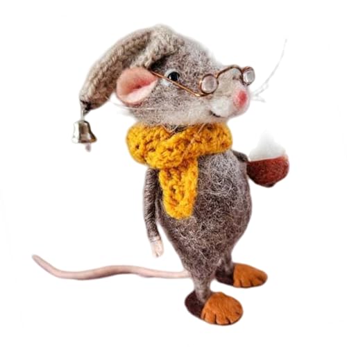 Nadelfilz Modell Weihnachten Cartoon Wolle gefilzt Mäuse Miniaturfigur Puppen für Wohnkultur oder Mottoparty Nadelfilz Modell Weihnachten Cartoon Wolle gefilzt Mäuse Miniaturfigur Puppen für Wohnkultur oder Mottoparty von Woedpez