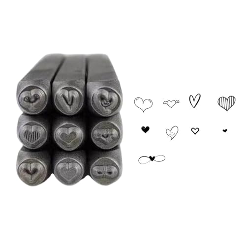 Set mit 9 Stanzschablonen aus Metall, Leder, Metallstanzer, Stempel, handgeschnitztes Werkzeug, Schmuckherstellung, Zubehör von Woedpez