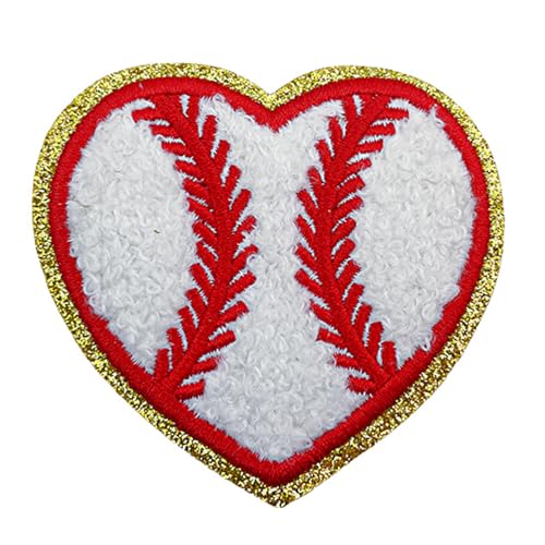 Softball bestickte Aufnäher zum Aufbügeln, Baseball-Flicken zum Aufbügeln oder Aufnähen, Stickapplikation für Kleidung von Woedpez