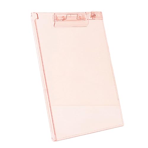 Transparentes Klemmbrett mit Stiftclip und Messlineal, Ständer, Größe Stehendes Klemmbrett, 32,8 x 22,9 cm, Schreibbrett für Büro, Metall-Klemmbrett von Woedpez