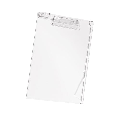 Transparentes Klemmbrett mit Stiftclip und Messlineal, Ständer, Größe Stehendes Klemmbrett, 32,8 x 22,9 cm, Schreibbrett für Büro, Metall-Klemmbrett von Woedpez