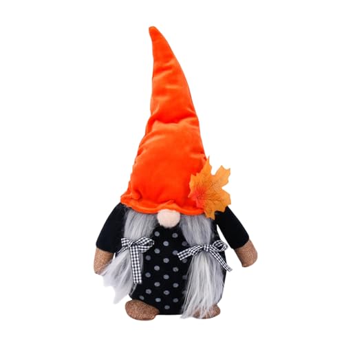 Woedpez Festliche Zwerge, Puppe, Kürbisblatt, Herbsternte, Erntedankfest, Dekoration, weicher Plüschstoff, Zwerge, Figur, Ornament, Schreibtisch-Dekoration von Woedpez