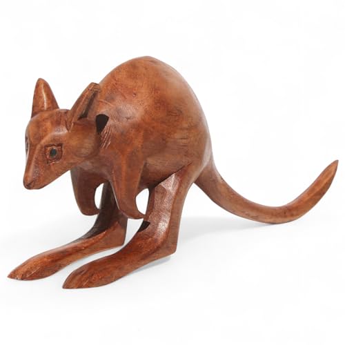 Wogeka Känguru Afrika Holz Tier Figur Schnitzerei Handarbeit Dekoration Geschenk-Idee KTier 81 von Wogeka