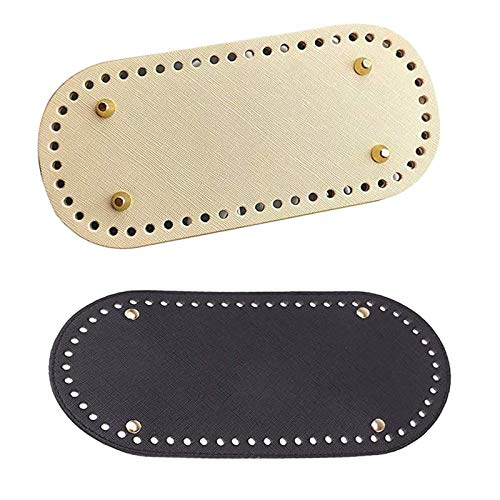 Wohlstand 2 Stück Tasche Taschenboden,Taschenboden Kunstleder, Taschenboden Zum Häkeln OvalTaschen unten mit Löchern Handgewebte Tasche Pad für Handtasche DIY Strickhäkelbeutel - Schwarz,Beige 22x10cm Wohlstand 2 Stück Tasche Taschenboden,Taschenboden Kunstleder, Taschenboden Zum Häkeln OvalTaschen unten mit Löchern Handgewebte Tasche Pad für Handtasche DIY Strickhäkelbeutel - Schwarz,Beige 22x10cm von Wohlstand
