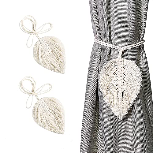 Wohlstand 2 stücke Blätter Gardinenhalter Beige, Baumwollseil Vorhang Halter, Vorhang Raffhalter Makramee für Schlafzimmer Büro Gardinen Deko Wohlstand 2 stücke Blätter Gardinenhalter Beige, Baumwollseil Vorhang Halter, Vorhang Raffhalter Makramee für Schlafzimmer Büro Gardinen Deko von Wohlstand