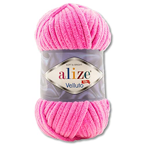 100 g Alize Velluto Wolle in 30 Auswahl (121 | Pink) von Wohnkult