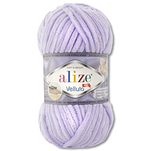 100 g Alize Velluto Wolle in 30 Auswahl (146 | Lila) von Wohnkult