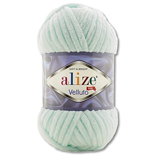 100 g Alize Velluto Wolle in 30 Auswahl (15 | Mint) von Wohnkult