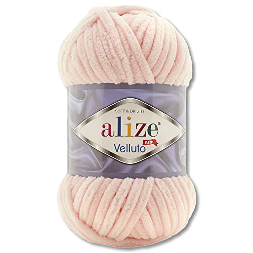 100 g Alize Velluto Wolle in 30 Auswahl (340 | Puderrosa) von Wohnkult