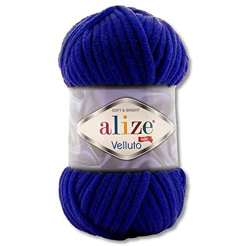 100 g Alize Velluto Wolle in 30 Auswahl (360 | Dunkelblau) von Wohnkult