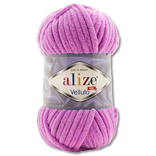 100 g Alize Velluto Wolle in 30 Auswahl (378 | Orchidee) von Wohnkult
