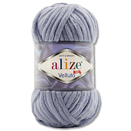100 g Alize Velluto Wolle in 30 Auswahl (87 | Dunkelgrau) von Wohnkult