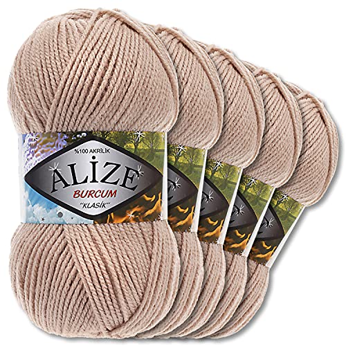 5x Alize 100 g Burcum Klasik Wolle (Beige 256) von Wohnkult