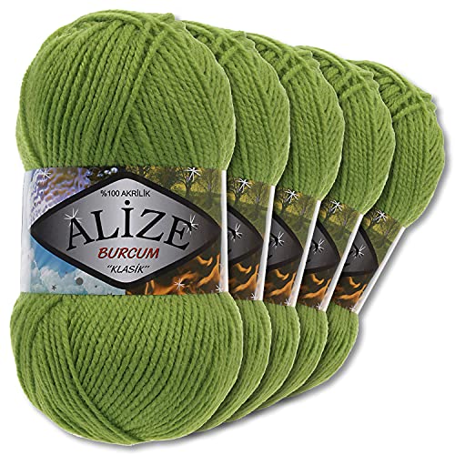 5x Alize 100 g Burcum Klasik Wolle (Grün 210) von Wohnkult