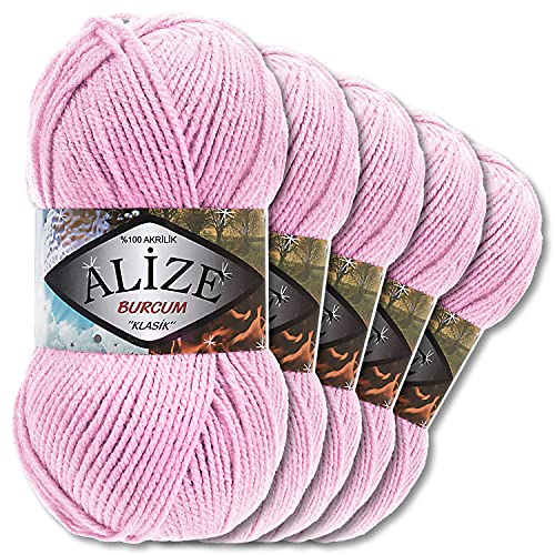 5x Alize 100 g Burcum Klasik Wolle (Rosa 191) von Wohnkult