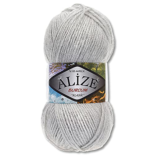 Alize 100 g Burcum Klasik Wolle (Hellgrau Melange (208)) von Wohnkult