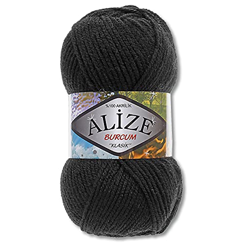 Alize 100 g Burcum Klasik Wolle (Schwarz (60)) von Wohnkult
