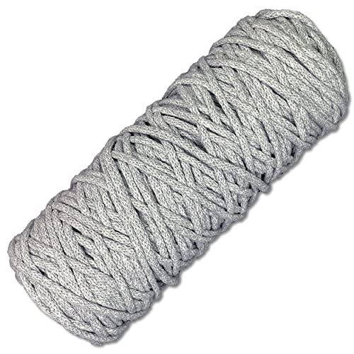 Baumwollkordel 100 Meter 3 mm Makramee Kordel Schnur Textilgarn Baumwollseil Turnbeutel Basteln DIY… (003 | Hellgrau) von Wohnkult