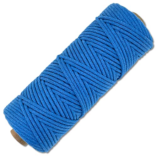Baumwollkordel 100 Meter 3 mm Makramee Kordel Schnur Textilgarn Baumwollseil Turnbeutel Basteln DIY… (008 | Blau) von Wohnkult