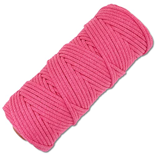 Baumwollkordel 100 Meter 3 mm Makramee Kordel Schnur Textilgarn Baumwollseil Turnbeutel Basteln DIY… (012 | Pink) von Wohnkult