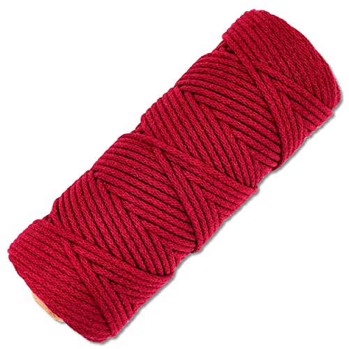Baumwollkordel 100 Meter 3 mm Makramee Kordel Schnur Textilgarn Baumwollseil Turnbeutel Basteln DIY… (015 | Burgund) von Wohnkult