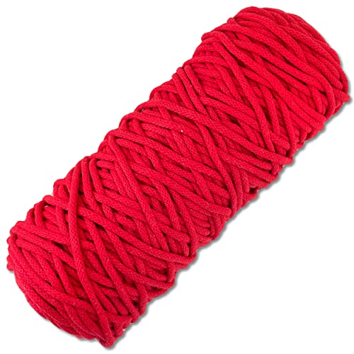 Baumwollkordel 100 Meter 3 mm Makramee Kordel Schnur Textilgarn Baumwollseil Turnbeutel Basteln DIY… (019 | Rot) von Wohnkult