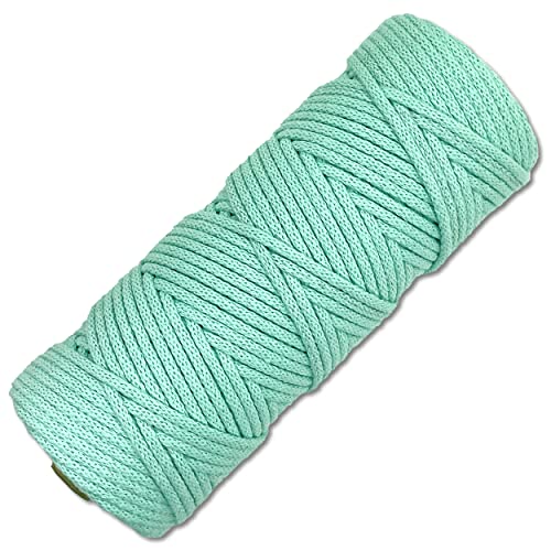 Baumwollkordel 100 Meter 3 mm Makramee Kordel Schnur Textilgarn Baumwollseil Turnbeutel Basteln DIY… (027 | Türkis) von Wohnkult