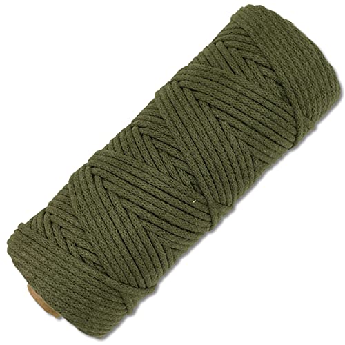 Baumwollkordel 100 Meter 3 mm Makramee Kordel Schnur Textilgarn Baumwollseil Turnbeutel Basteln DIY… (031 | Khaki) von Wohnkult