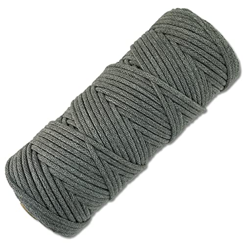 Baumwollkordel 100 Meter 3 mm Makramee Kordel Schnur Textilgarn Baumwollseil Turnbeutel Basteln DIY… (054 | Metall) von Wohnkult