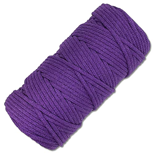 Baumwollkordel 100 Meter in 5 mm Makramee Kordel Baumwollseil Schnur Basteln DIY Schnur Turnbeutel (Amethyst 011) von Wohnkult