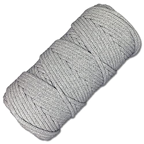 Baumwollkordel 100 Meter in 5 mm Makramee Kordel Baumwollseil Schnur Basteln DIY Schnur Turnbeutel (Hellgrau 003) von Wohnkult