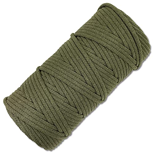 Baumwollkordel 100 Meter in 5 mm Makramee Kordel Baumwollseil Schnur Basteln DIY Schnur Turnbeutel (Khaki 031) von Wohnkult