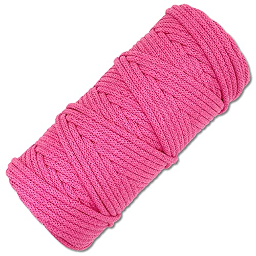 Baumwollkordel 100 Meter in 5 mm Makramee Kordel Baumwollseil Schnur Basteln DIY Schnur Turnbeutel (Pink 012) von Wohnkult