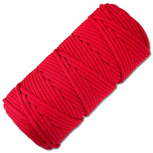 Baumwollkordel 100 Meter in 5 mm Makramee Kordel Baumwollseil Schnur Basteln DIY Schnur Turnbeutel (Rot 019) von Wohnkult