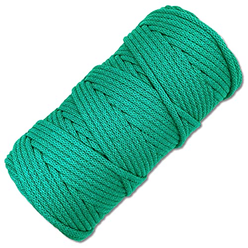 Baumwollkordel 100 Meter in 5 mm Makramee Kordel Baumwollseil Schnur Basteln DIY Schnur Turnbeutel (Smaragd 025) von Wohnkult