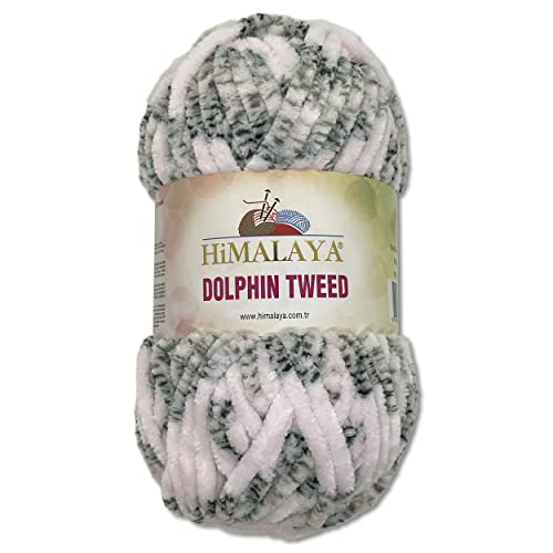 Himalaya 100 g Dolphin Tweed Chenille Wolle Flauschwolle Samtgarn Amigurumi Babywolle (92004 | Hellrosa) von Wohnkult