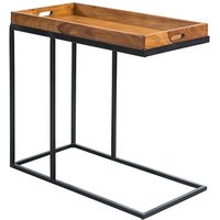 WOHNLING Beistelltisch rechteckig Massivholz braun 75,0 x 38,0 x 65,0 cm von Wohnling
